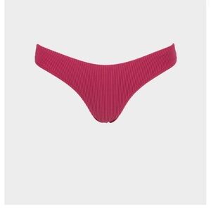 RHYTHM Isla Rib Holiday Womens Cheeky Bikini Bottoms - Wine
